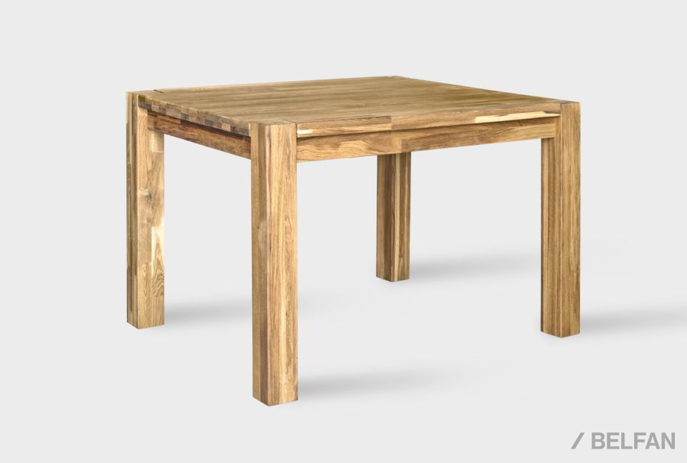 Стол обеденный "Берген" П-01 квадратный (сечение опор 90х90) массив дуба 1