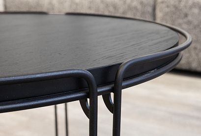 Стол журнальный "Collin" (круглый) большой; А-016.398; металл черный; Обсидиан