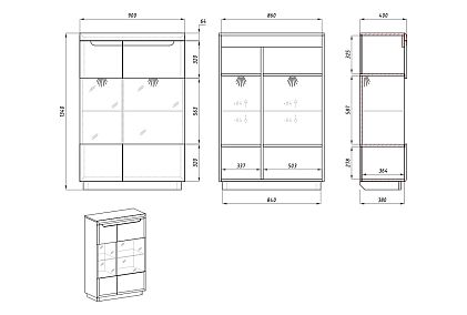 Тумба высокая "Бремен" (стекло)