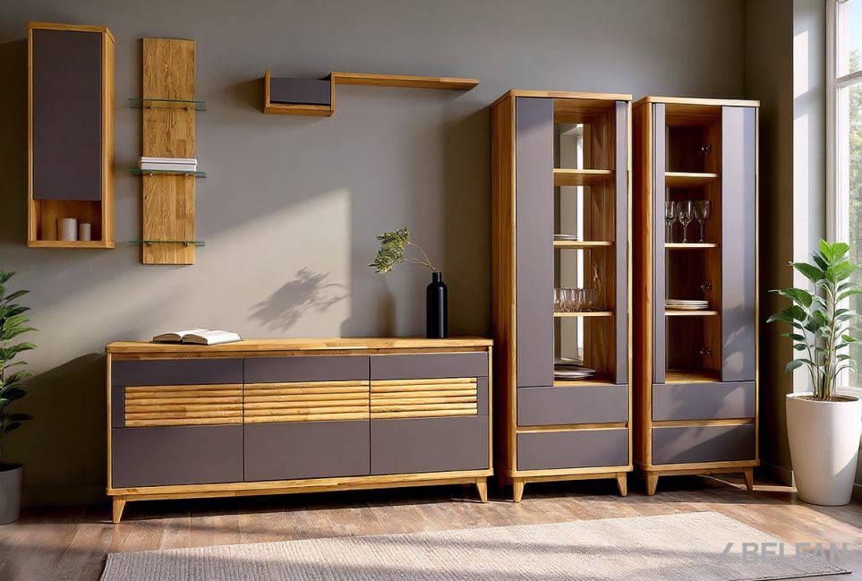 Полка с нишей "Уоллстрит" (левая) массив дуба, МДФ 3