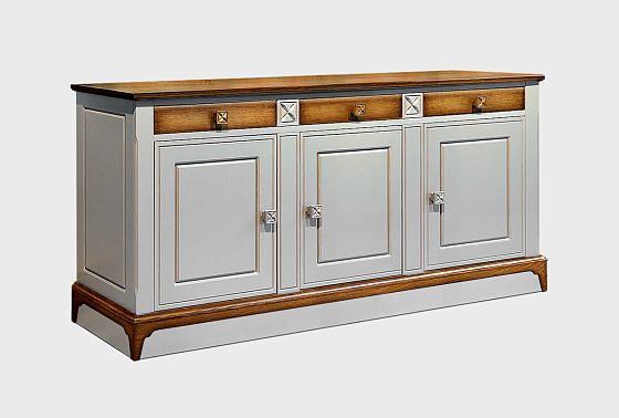 Тумба 3-х дверная "Бриансон" массив и шпон дуба, МДФ 8