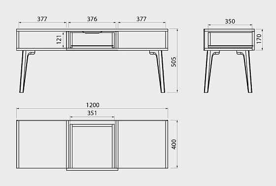 Консоль "Элва" (низкая) массив и шпон дуба 3