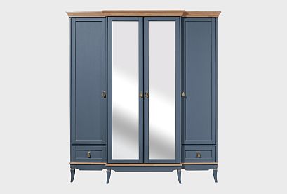 Шкаф для одежды 4-х дв. "Стюарт" (с зеркалом); *ГМ 6554-10; марено, натуральный дуб