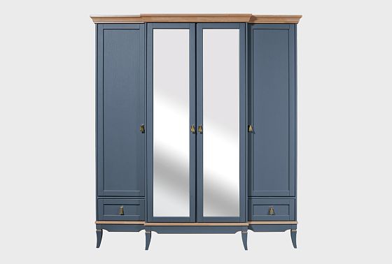 Шкаф для одежды 4-х дв. "Стюарт" (с зеркалом) массив и шпон дуба 3