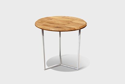 Стол журнальный "Арт" круглый 40; *КМ-009.254; бейц-масло, белый металл