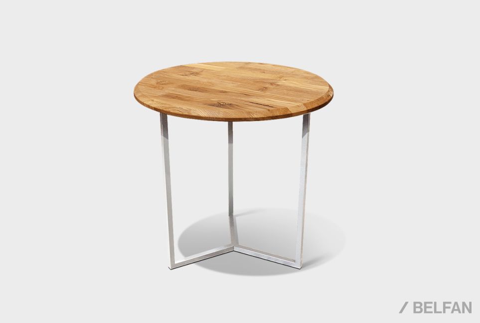 Стол журнальный "Арт" круглый 40 массив дуба, металл 1