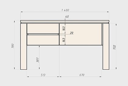 Стол письменный "Берген" В