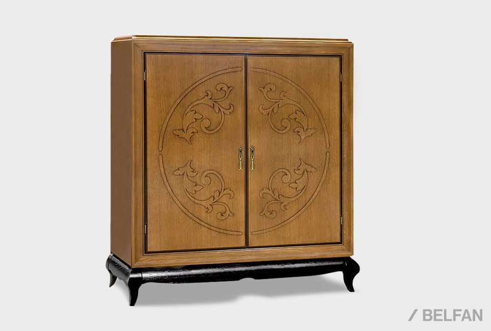 Тумба "Соната" высокая (декор) массив и шпон дуба 4