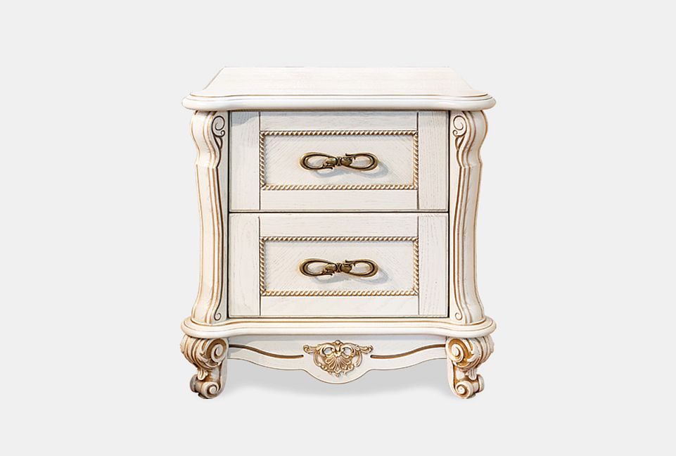 Тумба прикроватная "Алези"; слоновая кость с золочением