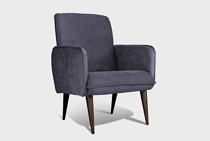 Кресло "Стью"; нераскл.; венге; Velvet Lux 43 (гр. 1/СМ)