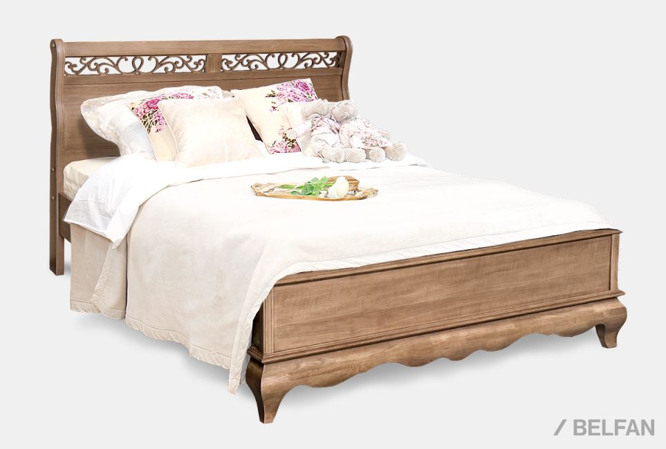 Кровать "Тэфи" (низкое изножье) массив и шпон дуба 1