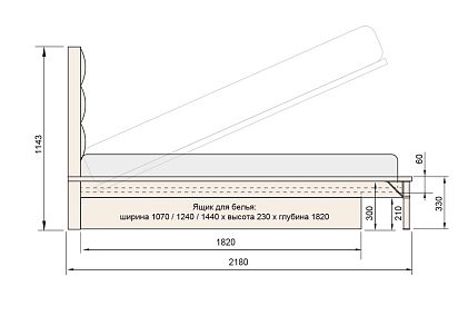 Кровать "Extera" 140М с бельевым ящиком