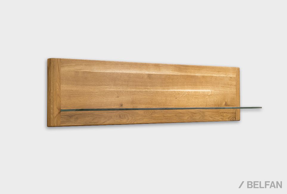 Полка настенная "Норд" (стекло) массив дуба, стекло 6