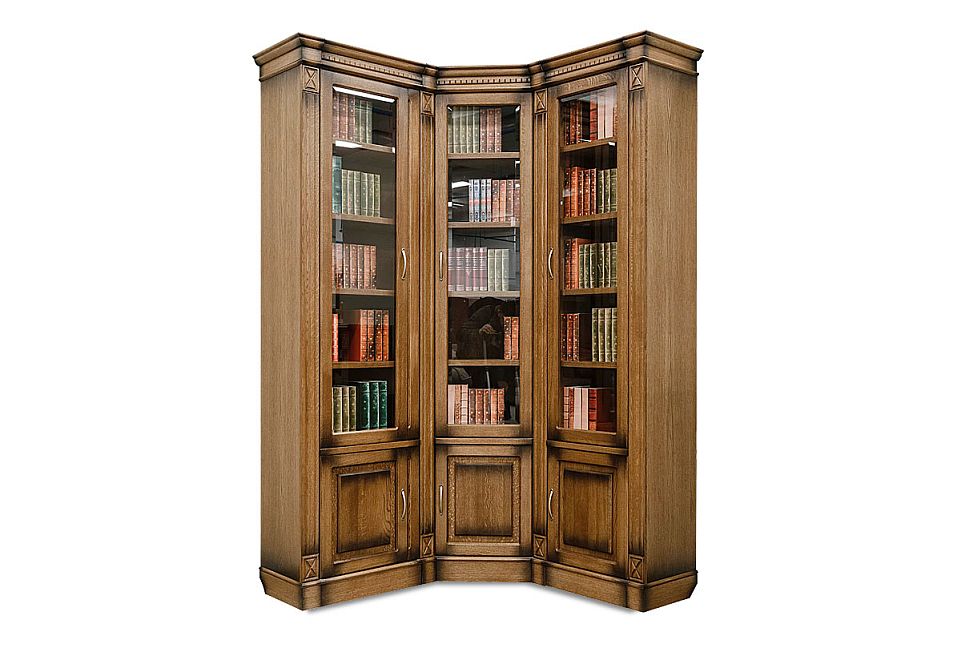 Набор мебели для библиотеки "Верди Люкс 1"; дуб рустикаль с патиной