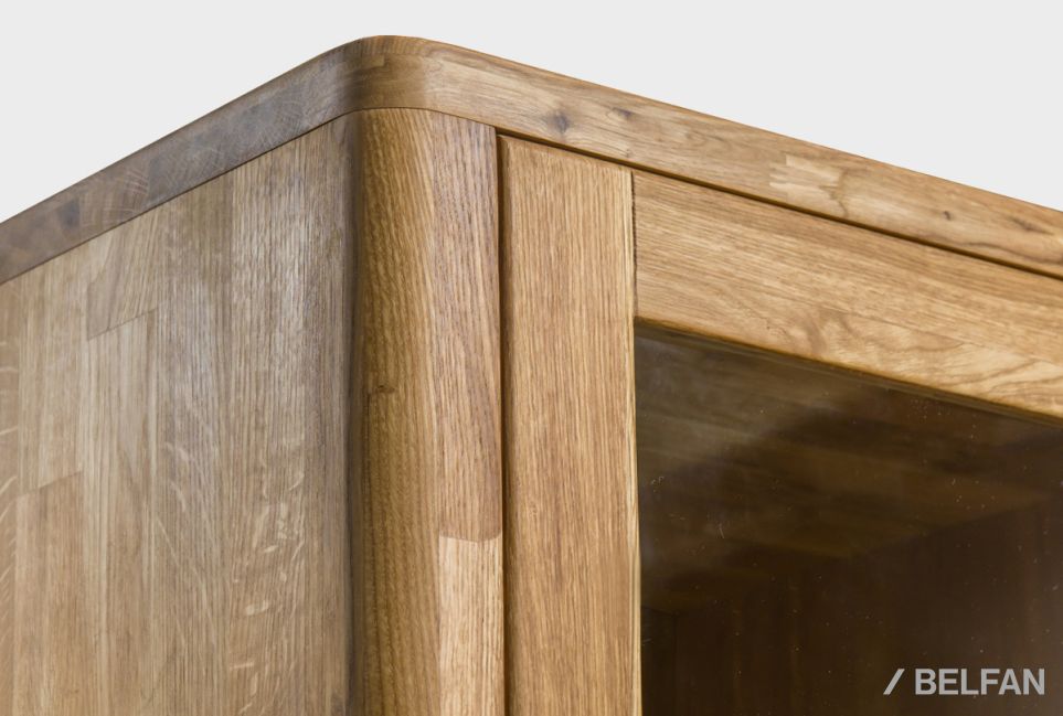 Шкаф с витриной 1-но дв. "Норд" (левый) массив дуба 9