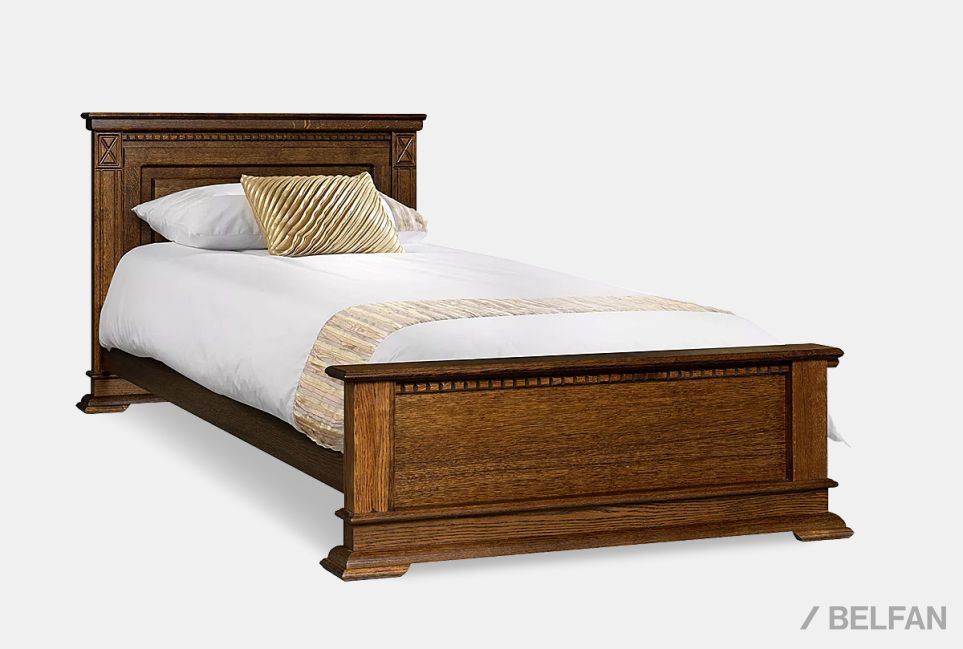 Кровать "Верди Люкс" (низкое изножье) массив и шпон дуба 1