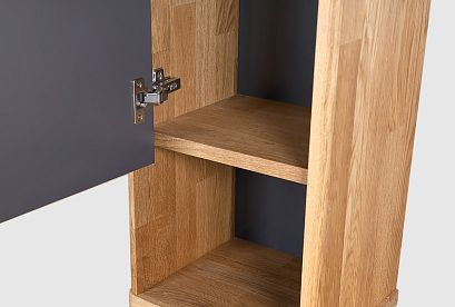 Шкаф навесной "Уоллстрит" (левый); *А-012.17; к-бейц-масло, ф-антрацит