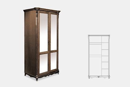 Шкаф 2-х дв. "Алези" с зеркалом