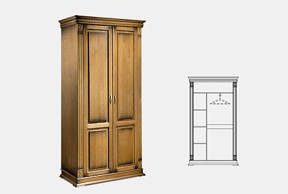 Шкаф для одежды 2-х дв. "Верди Люкс 2/2"