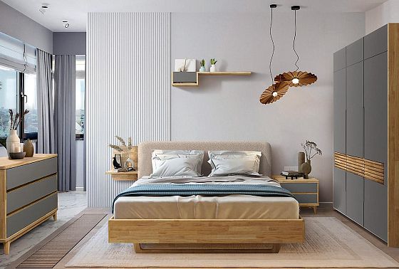 Полка с нишей "Уоллстрит" (левая) массив дуба, МДФ 3