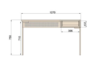Стол письменный "Cube Design" (1 ящик); *КМ-009.155; правый; серый дуб, белёный дуб