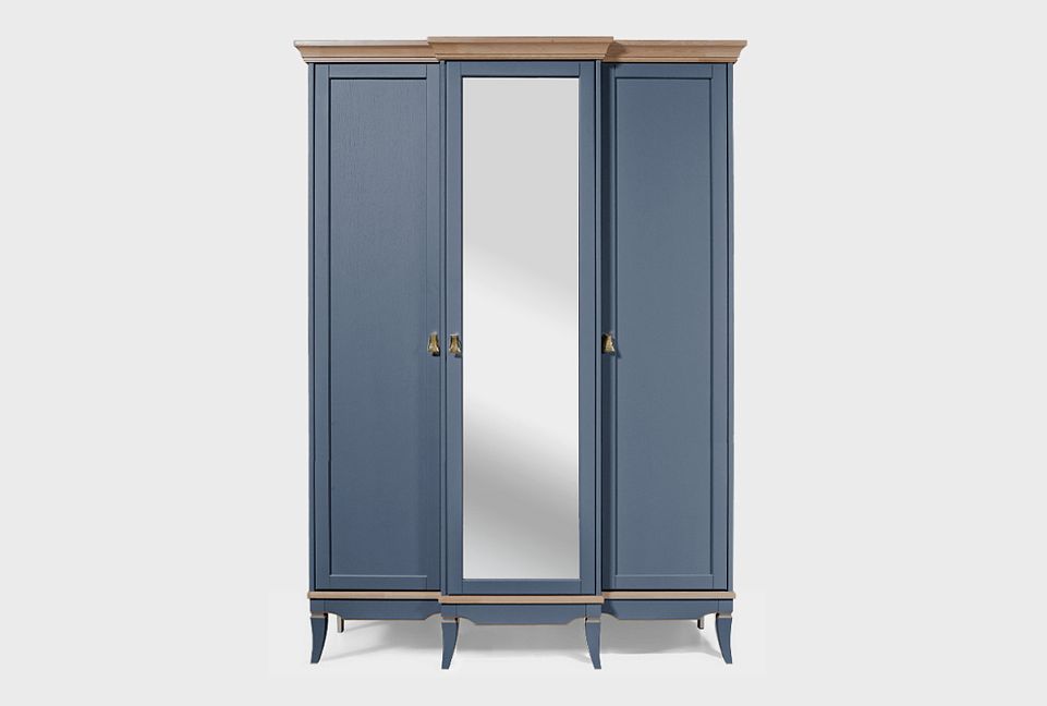 Шкаф для одежды 3-х дв. "Стюарт" (с зеркалом); марено, натуральный дуб