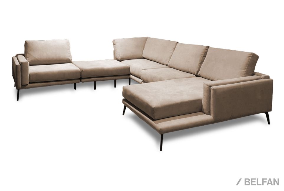 "Walker" диван угловой с оттоманкой и пуфом 1