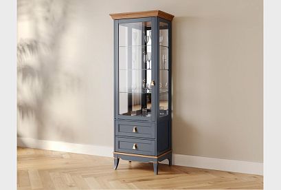 Витрина 1-но дверная "Стюарт" (левая); *ГМ 6506-01; марено, натуральный дуб