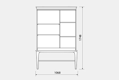 Тумба высокая "Алекса"; *ММ-345-08; айвори+жемчужный дуб, золотая патина
