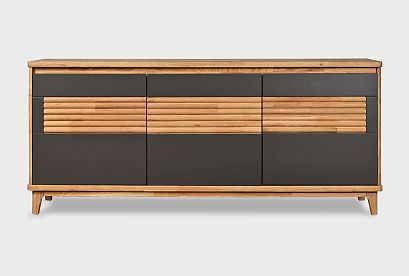 Тумба "Уоллстрит" 3; 3 двери; *А-012.33; к-бейц-масло, ф-антрацит, вст-бейц-масло