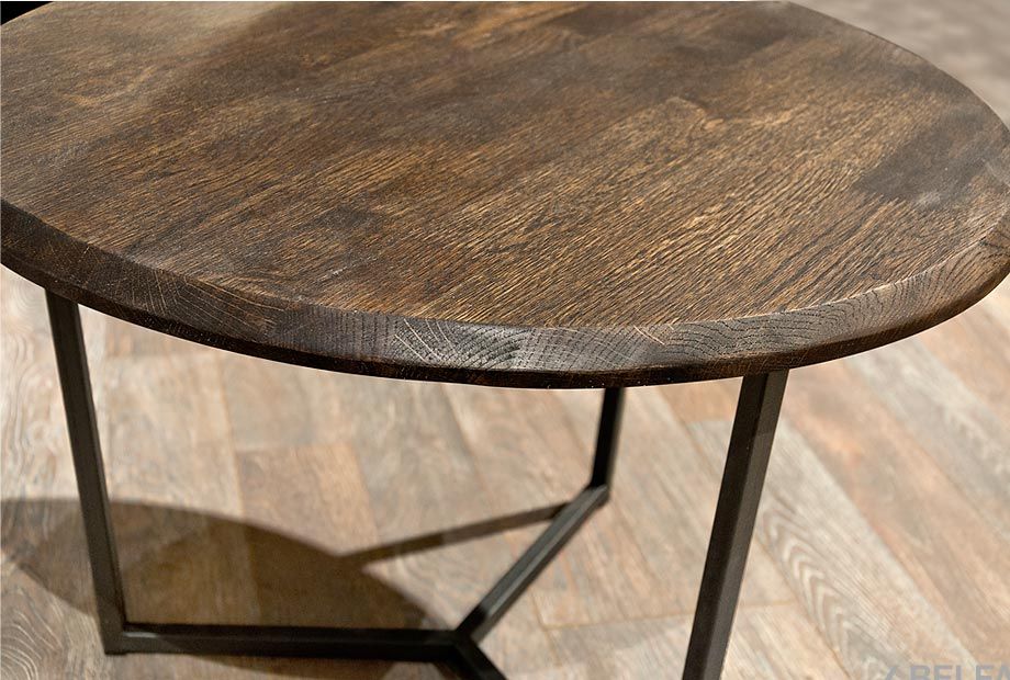 Стол журнальный "Арт" круглый 60 массив дуба, металл 2