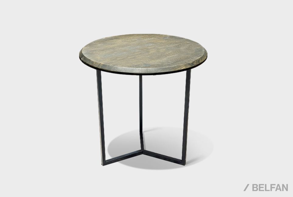 Стол журнальный "Арт" круглый 40 массив дуба, металл 1