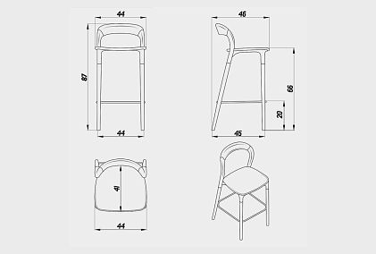 Стул "Лугано" полубарный