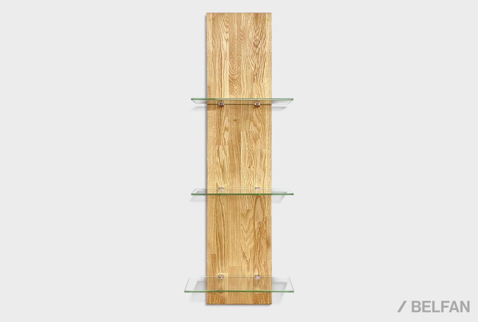 Полка настенная "Уоллстрит" (стекло) массив дуба 1