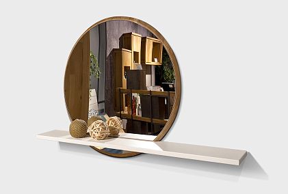 Зеркало настенное с полкой "Уоллстрит" (круглое)