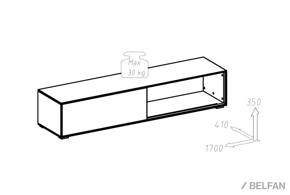 Тумба под ТВ "Гринвуд" массив дуба 2