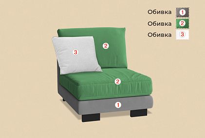 "Леформ" секция 1-но местная без подлокотников