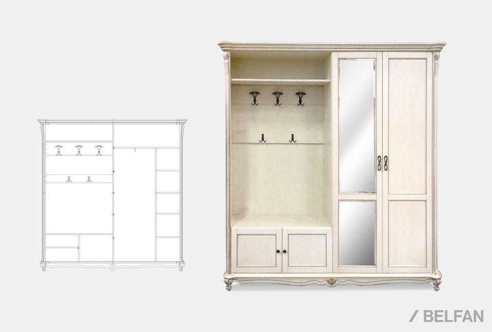 Шкаф комбинированный "Алези 2з" массив и шпон дуба 2