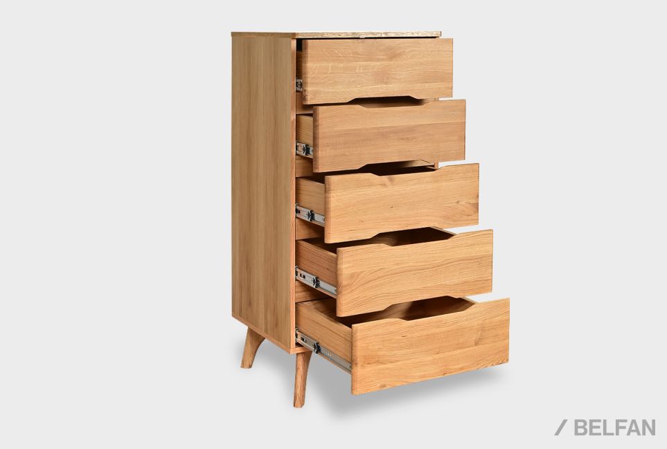 Комод "Элва" B-5 высокий массив и шпон дуба 2