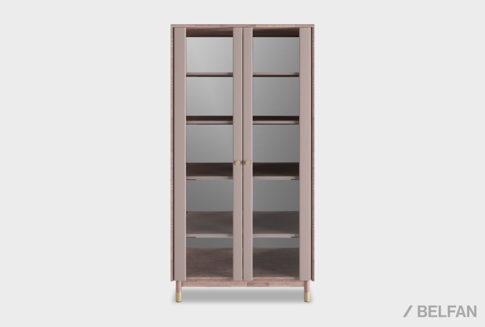 Витрина 2-х дверная "Меридиан" массив дуба, МДФ 1