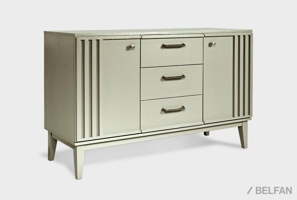 Тумба 3-х секционная "Чикаго" массив и шпон дуба 1