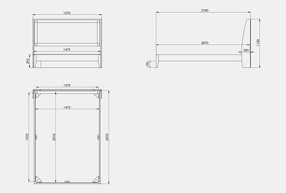 Кровать "Сакраменто М" (мягкое изголовье) массив дуба 3