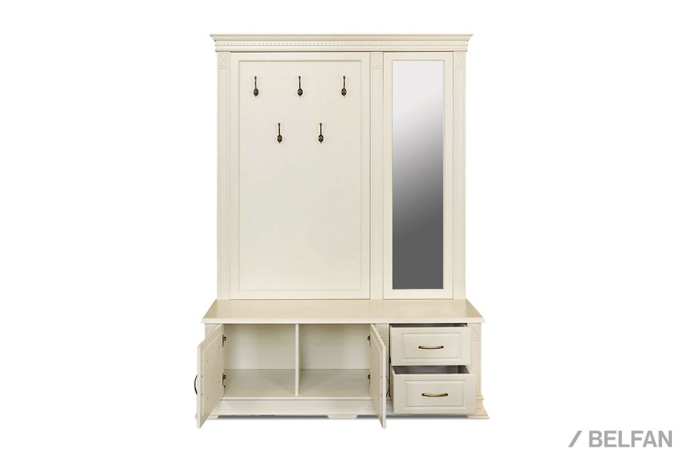 Тумба "Верди Люкс" (с вешалкой и зеркалом) массив и шпон дуба 2