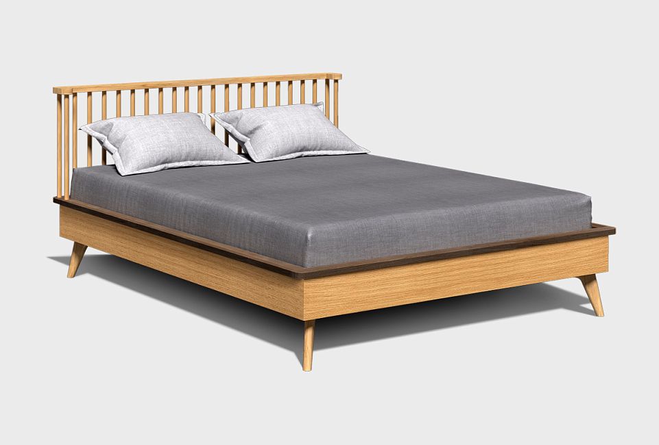 Кровать "Элва"; без основания, без матраса; (1800x2000); бейц-масло, графит