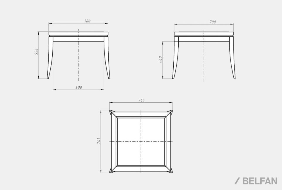 Стол журнальный "Коста" массив и шпон дуба 2