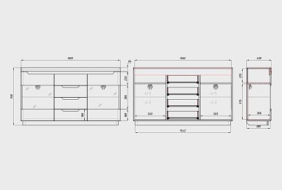 Тумба-бар "Бремен"; с подсветкой; дуб натуральный
