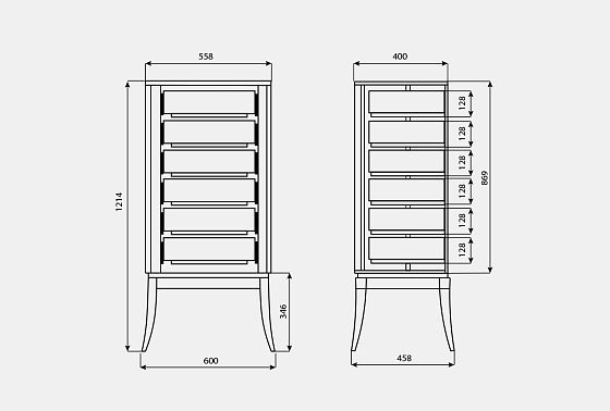 Комод высокий "Коста" массив и шпон дуба 5