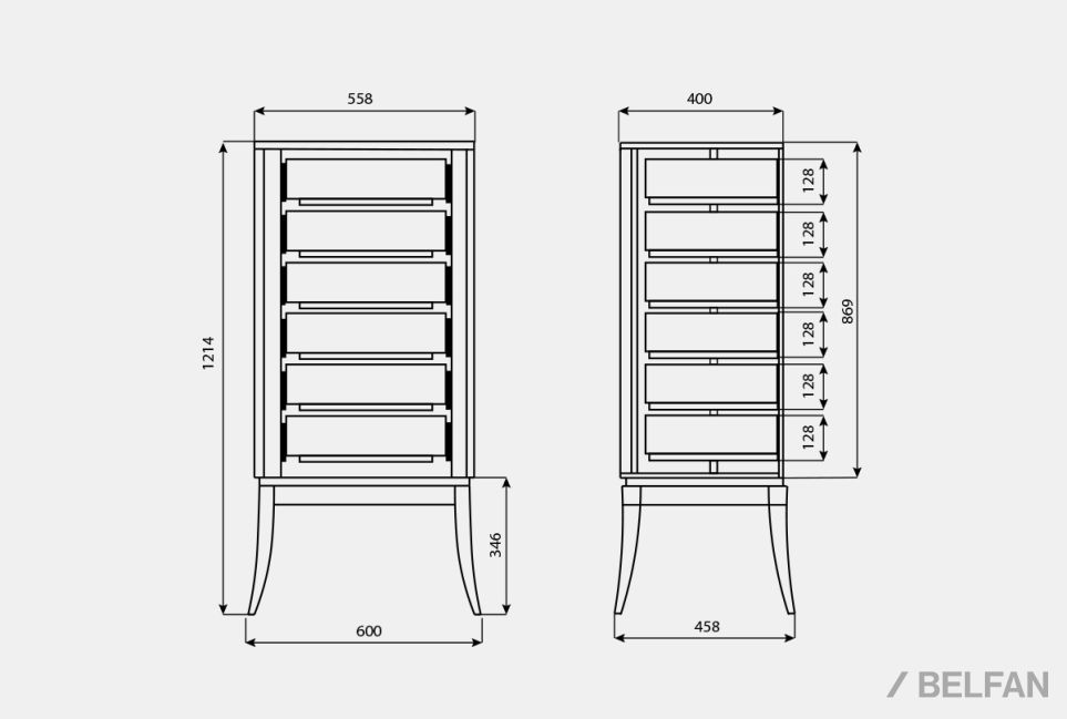 Комод высокий "Коста" массив и шпон дуба 4