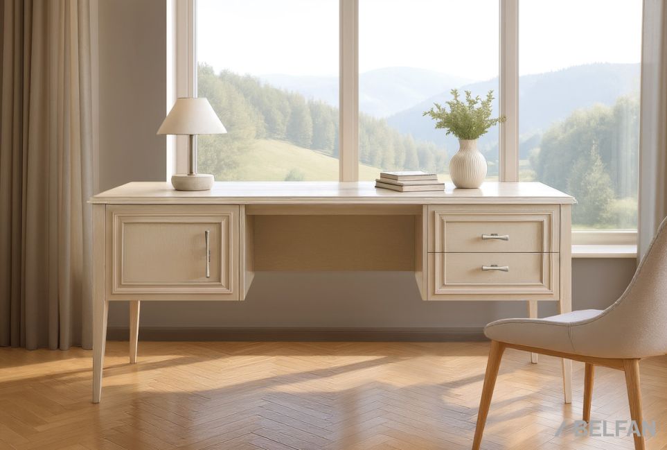 Стол письменный "Сакраменто" (2 тумбы) массив и шпон дуба, МДФ 1