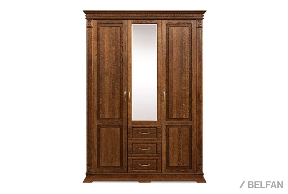 Шкаф 3-х дверный "Верди Люкс" массив и шпон дуба 2